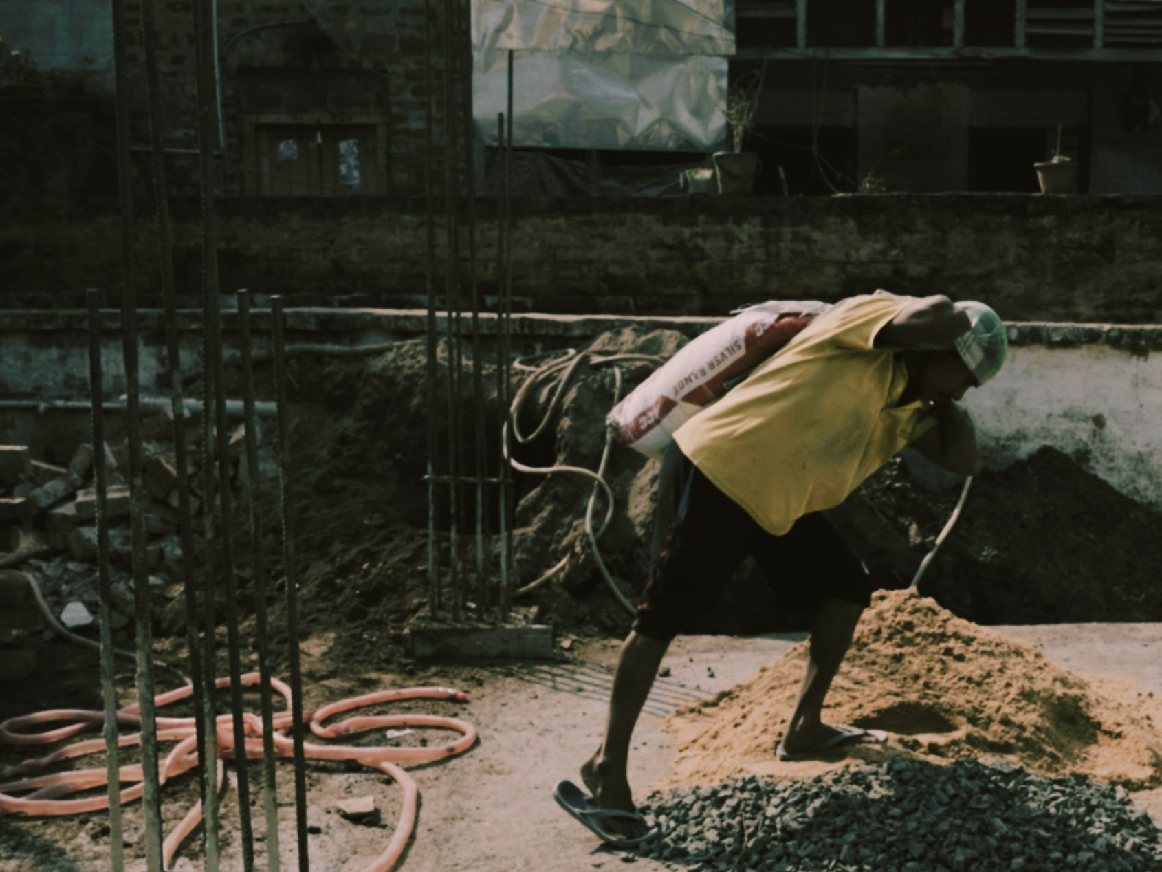 Still from the Smells of Labour video shoot; Camera: Basab Mullik, Amit Biswas